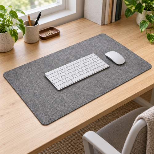 Grey Felt Desk Mat